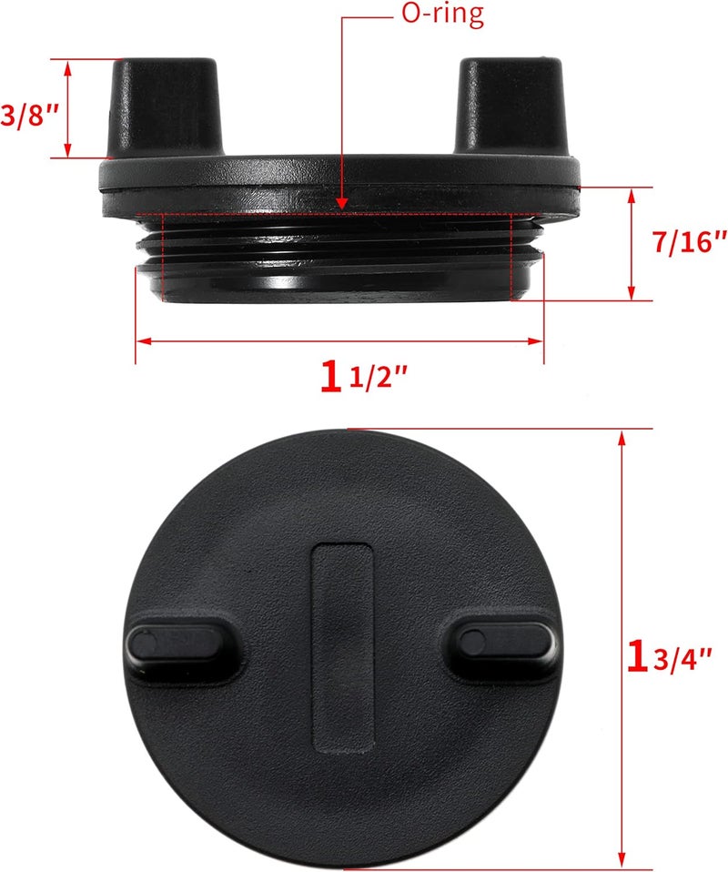 TUELETFU Fuel Deck Fill Cap Replaces 0126DP0BLK for Perko 1313 and 1314 Series for Seachoice 32011 for Ranger Brass Non-Locking Cap 2 Pcs - Image 2